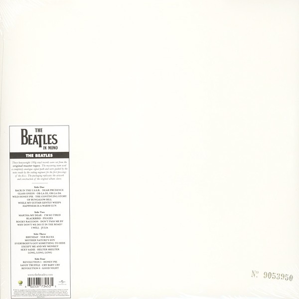 The Beatles White Album MONO 2LP 180 Gram Vinyl Numbered All